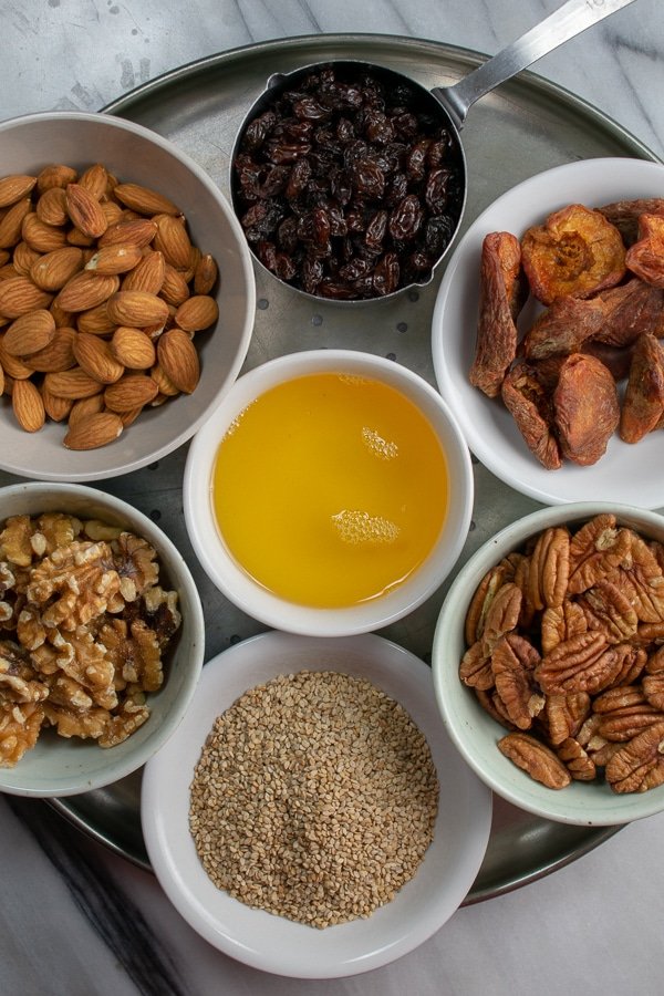 ingredients for moringa fruit-nut-ola