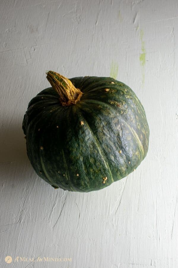 roasted kabocha with black sesame whole squash