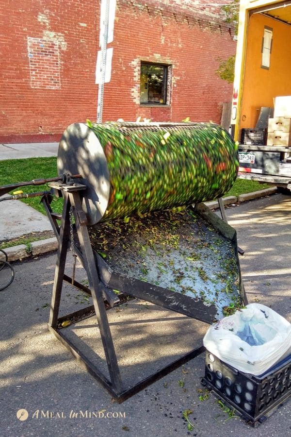 chiles being roasted for savory roasted hatch green chile tortilla soup