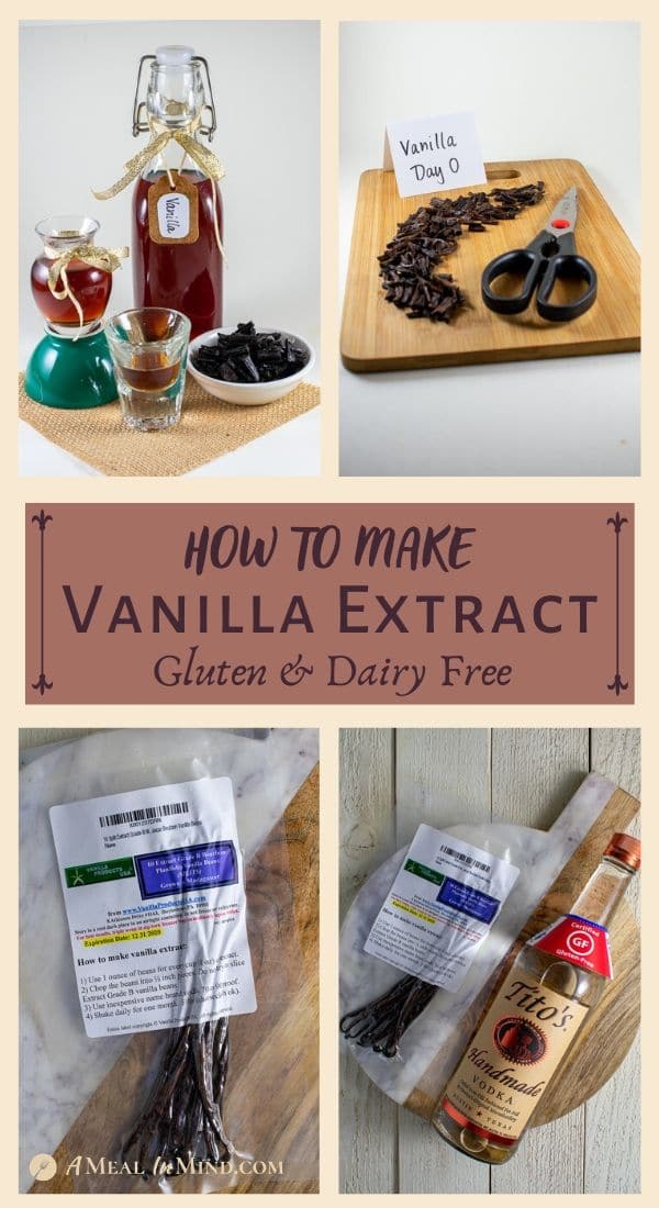 pinterest collage showing results and ingredients in making vanilla