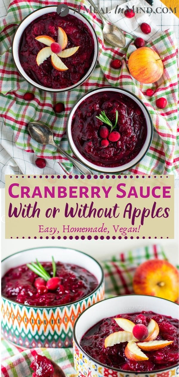 cranberry sauce with apples pinterest collage