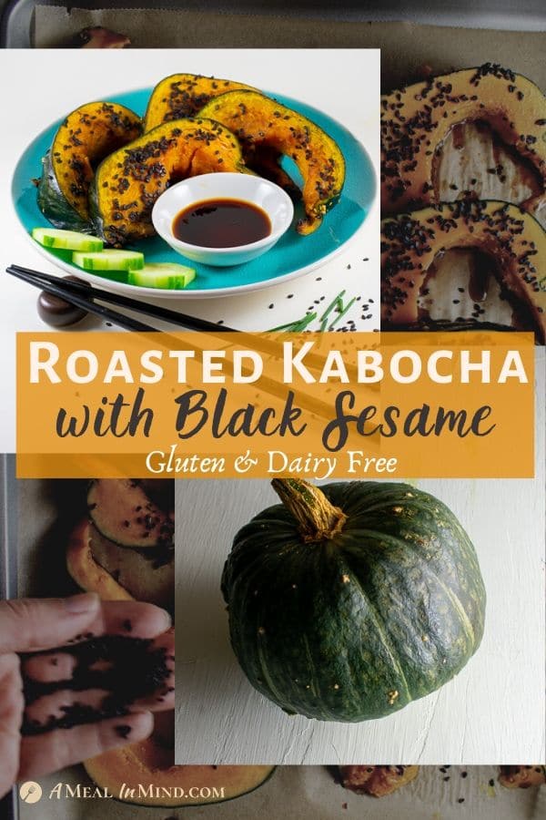 roasted kabocha with black sesame pinterest collage