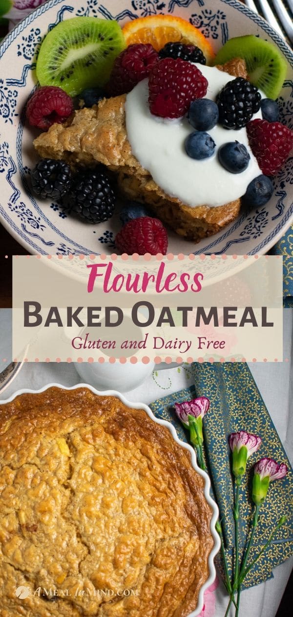 flourless baked oatmeal pinterest collage