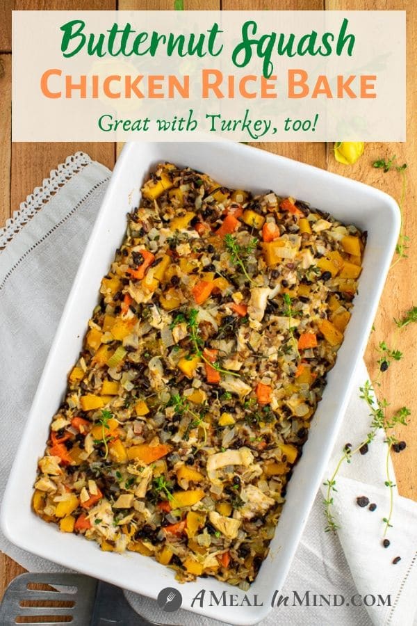 butternut squash chicken rice bake