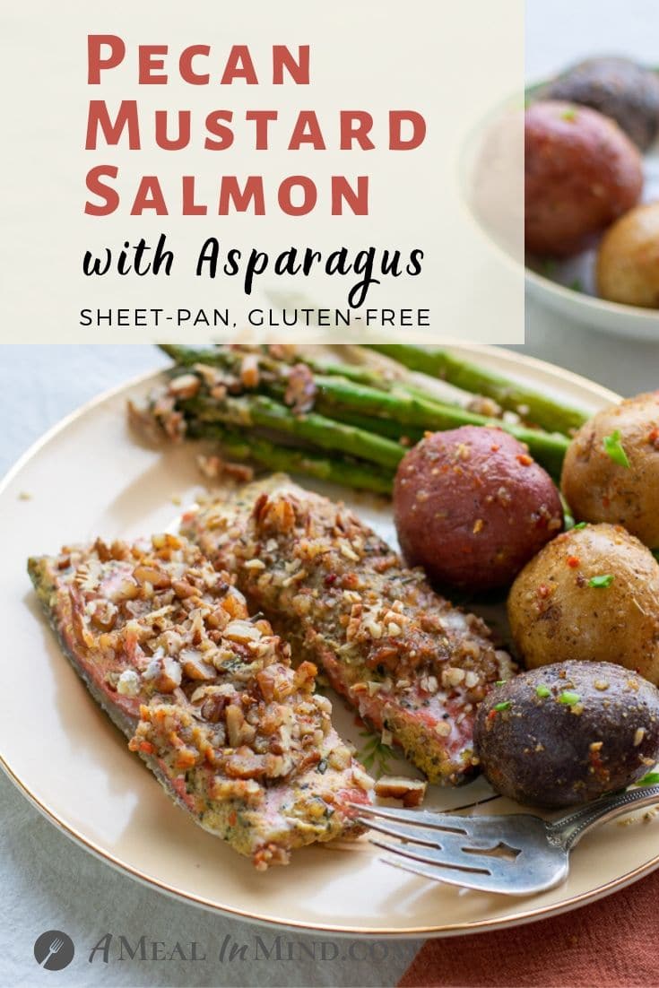 Pecan Mustard Salmon with Asparagus pinterest image