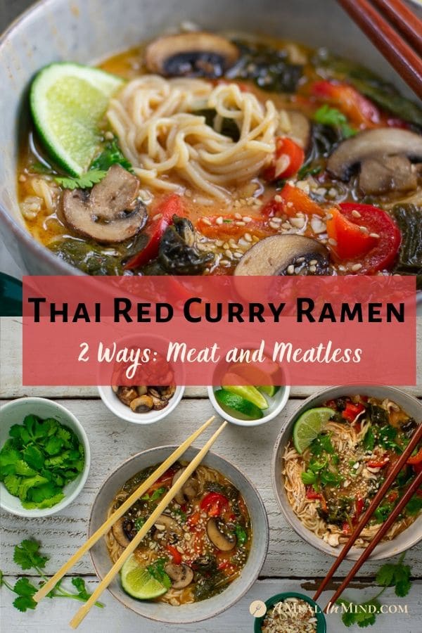 thai red curry ramen 2 ways pinterest collage