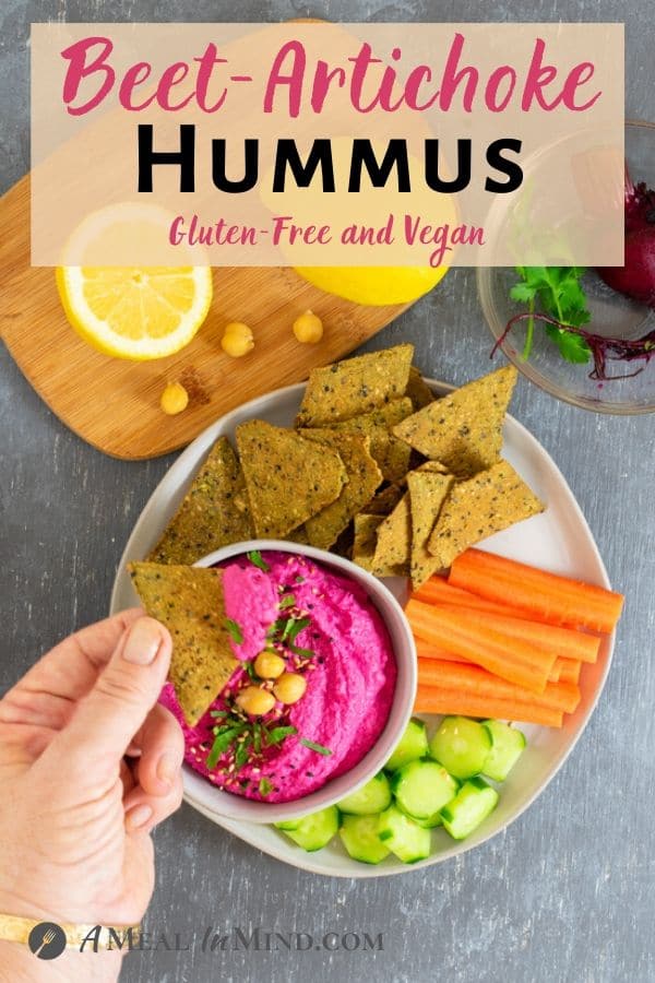 Beet Artichoke Hummus pinterest image 2