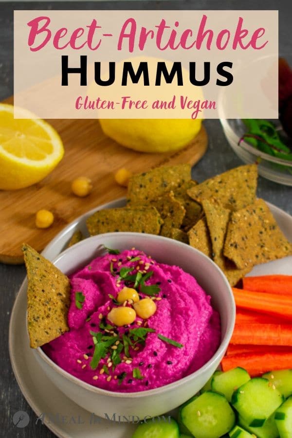 Beet Artichoke Hummus pinterest image