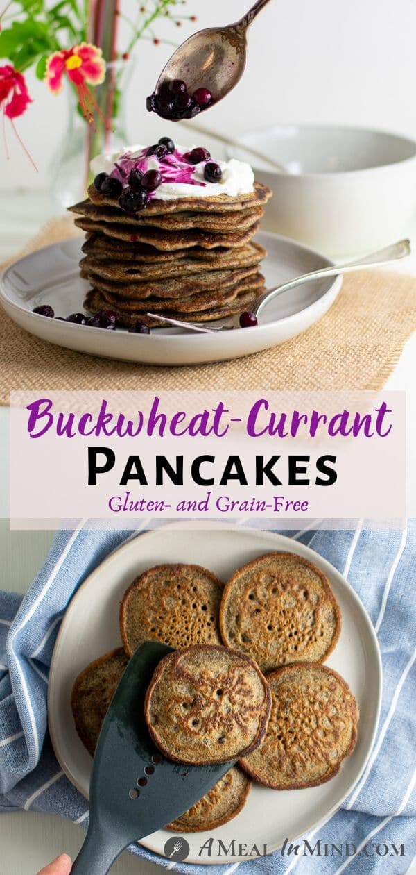 Buckwheat-Currant Pancakes Gluten Free pinterest collage