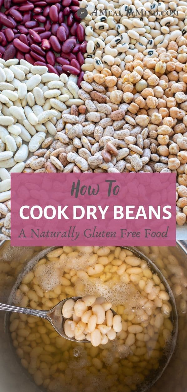3 Ways to Cook Dry Beans pinterest collage of 2 images