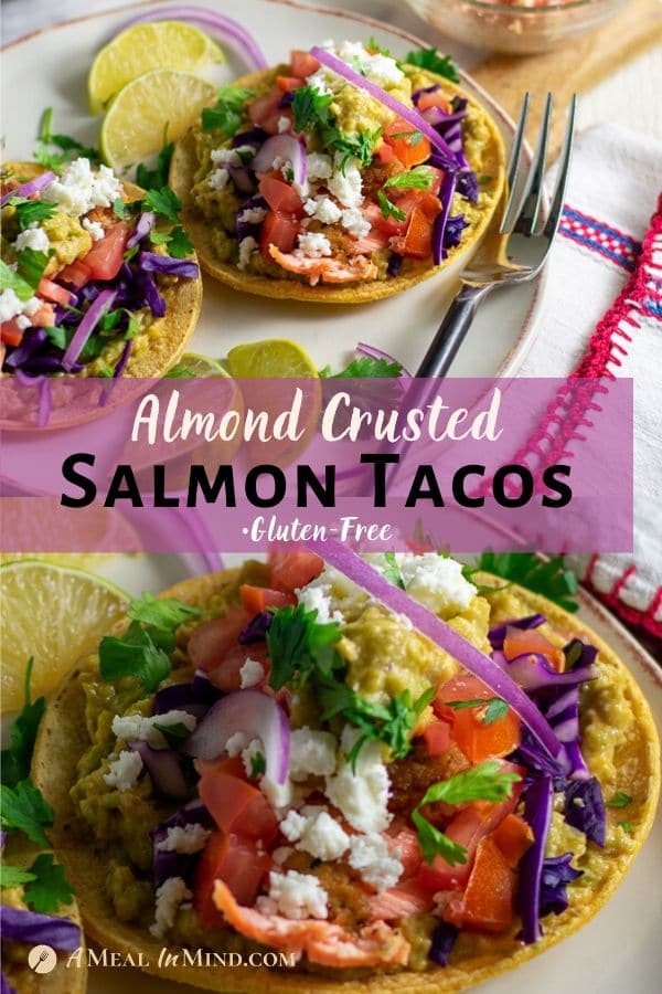 Almond Flour Salmon Tacos pinterest collage