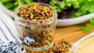 Three-Seed Salad Topper in glass jar
