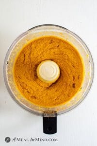 Moroccan Roasted-Carrot Hummus in food processor