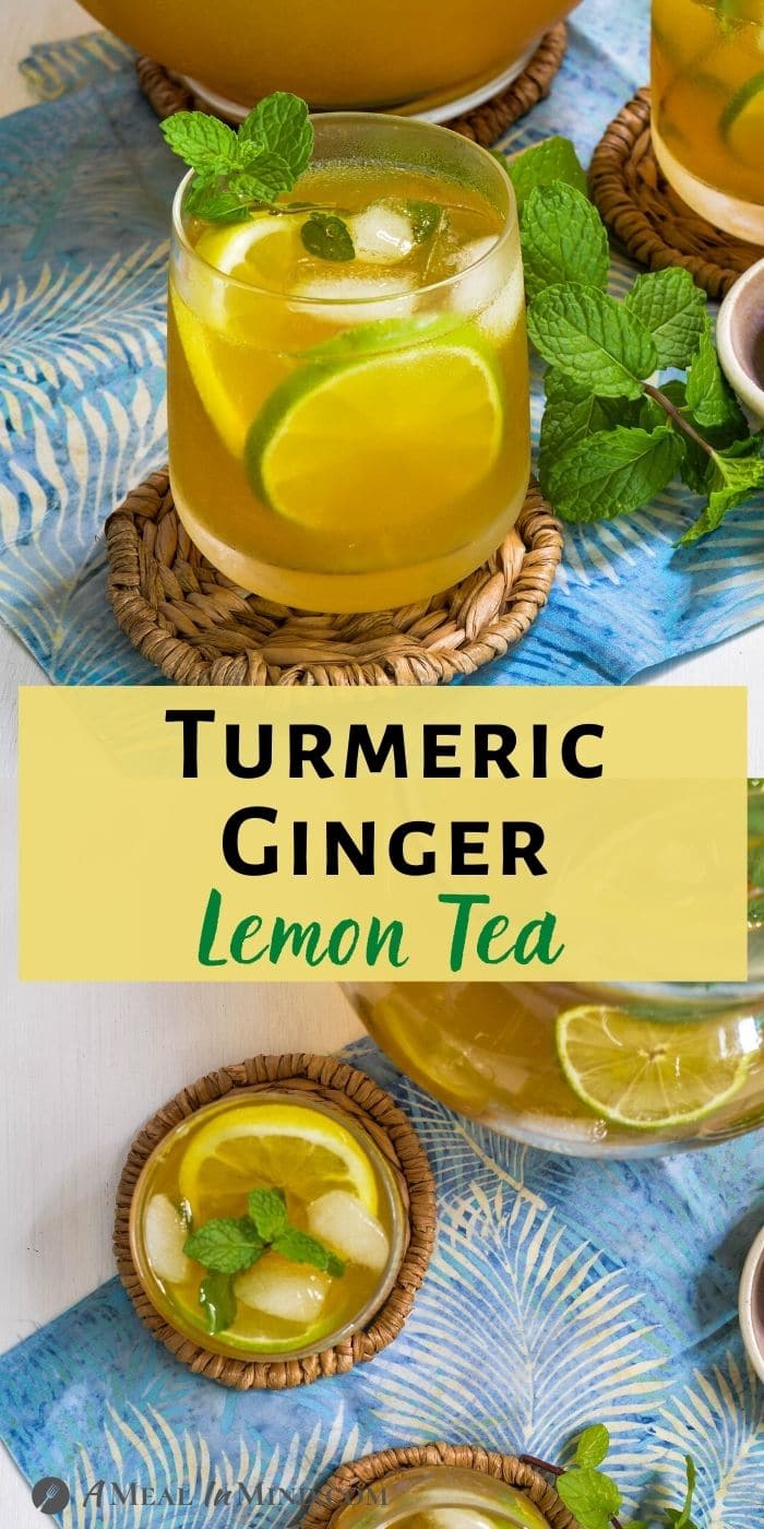 Turmeric-Ginger Lemon Tea tall pinterest collage