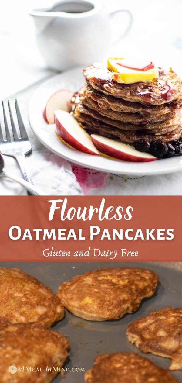 flourless oatmeal pancakes pinterest collage