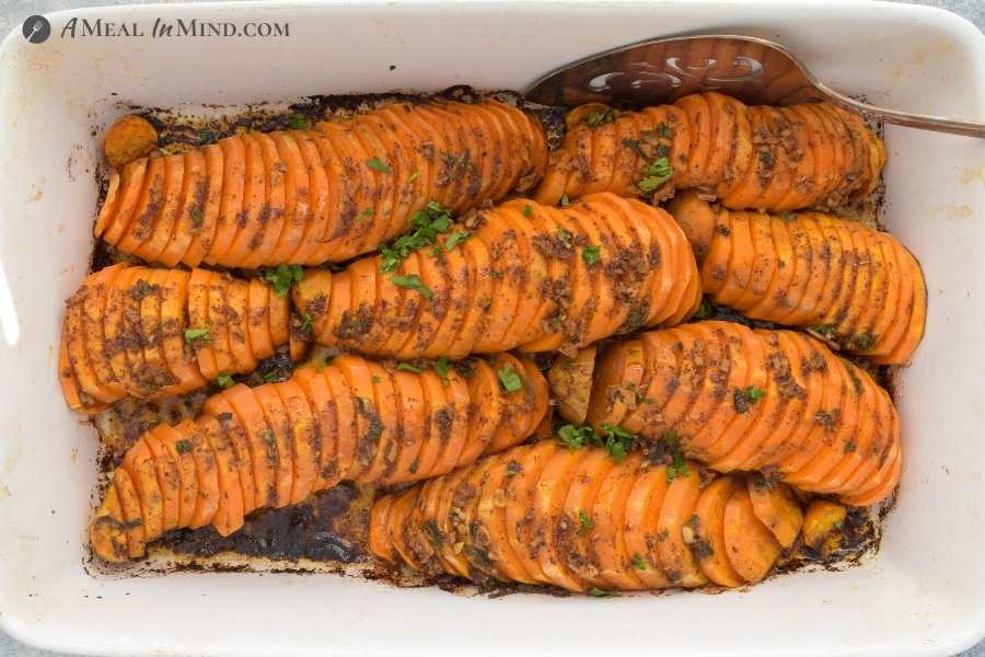 southwestern sweet potatoes after roasting