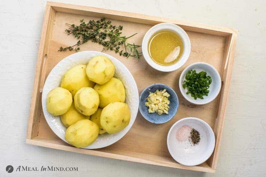 ingredients for garlic mashed potatoes