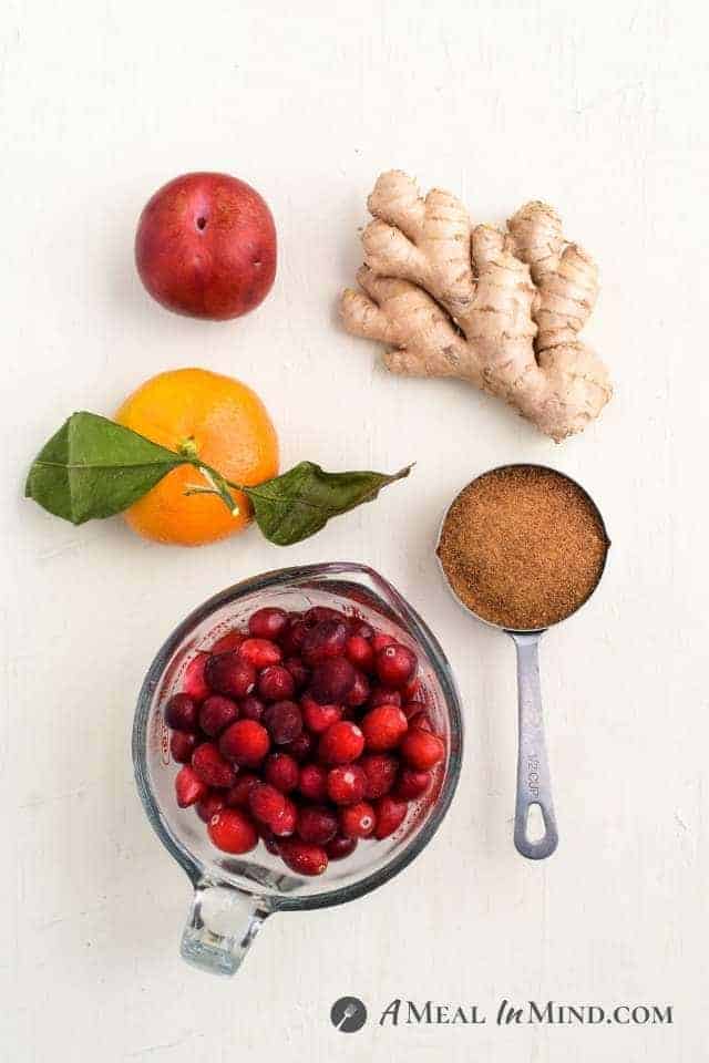 ingredients for cranberry plum sauce