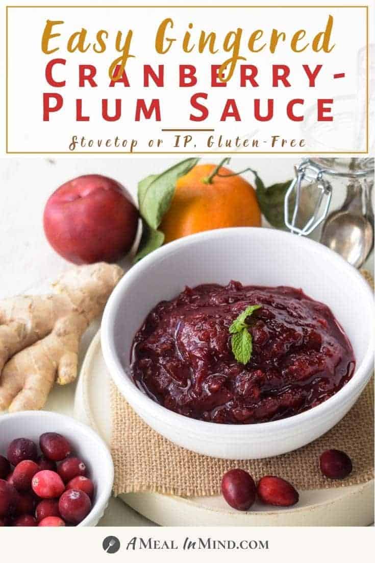 pin image for gingered cranberry plum sauce
