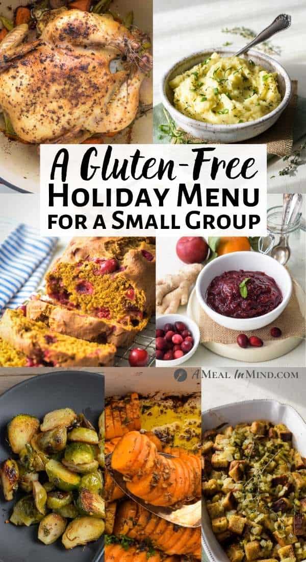 collage of gluten-free holiday menu ideas
