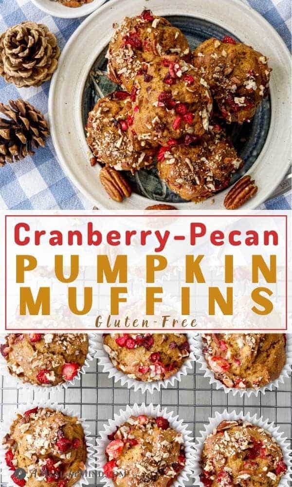 Cranberry-Pecan Pumpkin Muffins pinterest collage