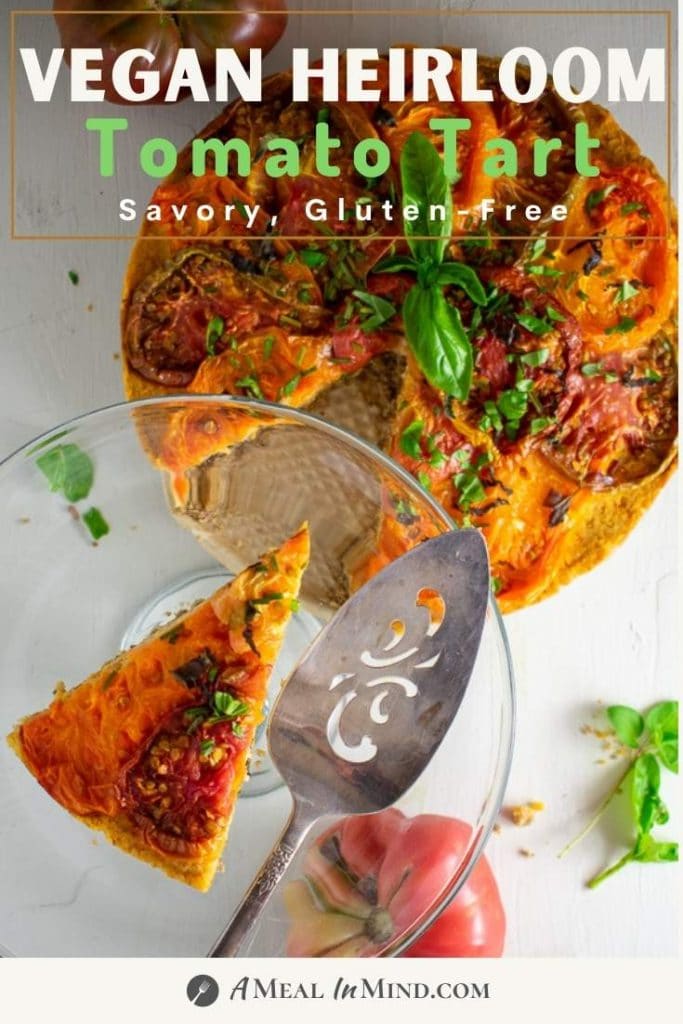 pinterest image of roasted tomato tart