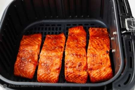 air fryer hoisin salmon finished in air fryer