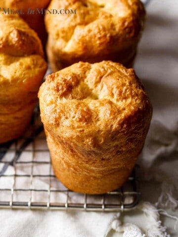 square image of tapioca popovers on cooling rack